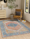 Savannah Threads Collection Area Rug - Charleston Rectangle Orange Yellow  lifestyle 4
