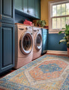 Savannah Threads Collection Area Rug - Charleston Rectangle Orange Yellow  lifestyle 9