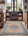 Savannah Threads Collection Area Rug - Charleston Rectangle Orange Yellow  lifestyle 10