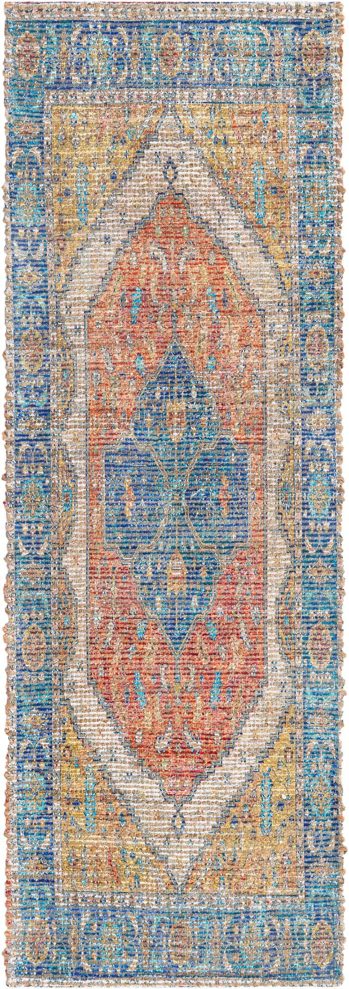 Savannah Threads Collection Area Rug - Charleston Runner Orange Yellow  lifestyle 39