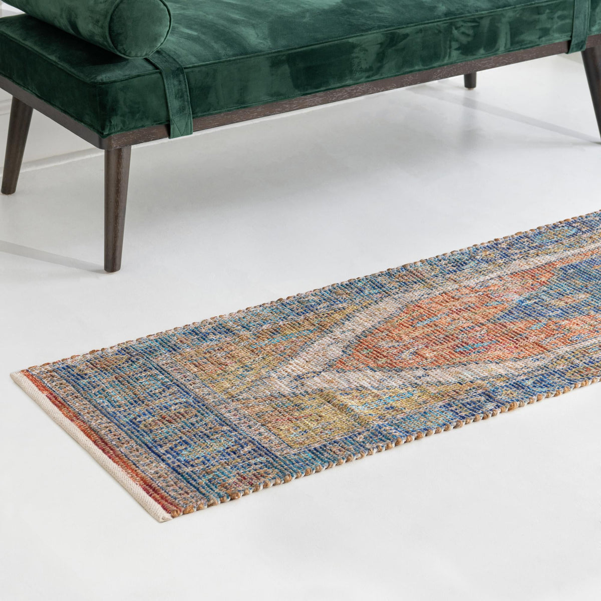Savannah Threads Collection Area Rug - Charleston Runner Orange Yellow  lifestyle 40
