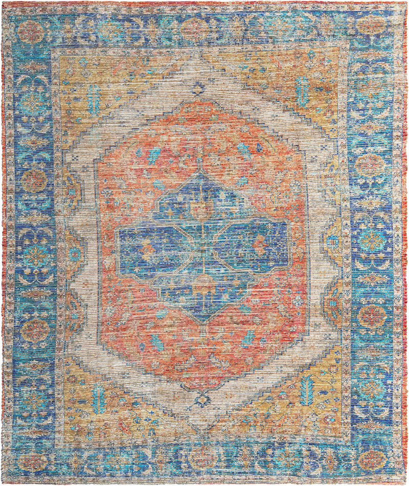 Savannah Threads Collection Area Rug - Charleston Rectangle Orange Yellow  lifestyle 3
