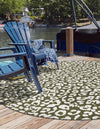 Jungle Expedition Collection Area Rug -  Amazon (Green) Round Green  lifestyle 2