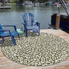 Jungle Expedition Collection Area Rug -  Amazon (Green) Round Green  lifestyle 3