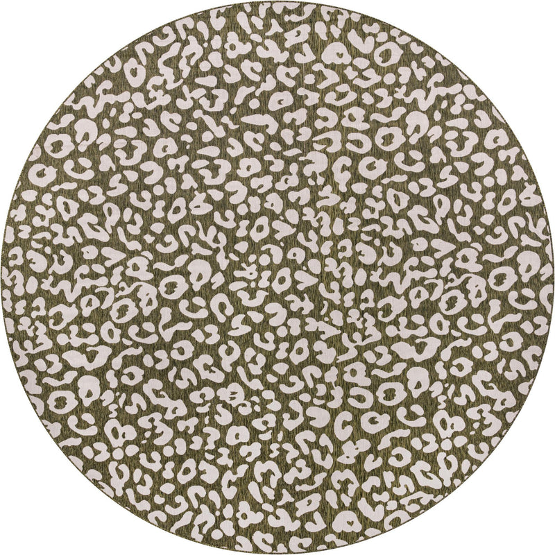 Jungle Expedition Collection Area Rug -  Amazon (Green) Round Green Main