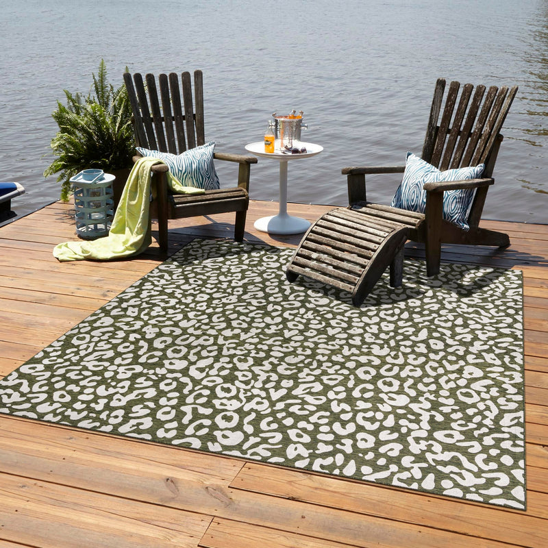 Jungle Expedition Collection Area Rug -  Amazon (Green) Square Green  lifestyle 3