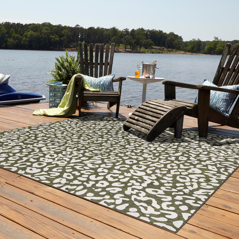 Jungle Expedition Collection Area Rug -  Amazon (Green) Square Green  lifestyle 4