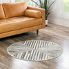 Savannah Hideaway Collection Area Rug - Serengeti Round Gray Ivory  lifestyle 80