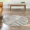 Savannah Hideaway Collection Area Rug - Serengeti Round Gray Ivory  lifestyle 82