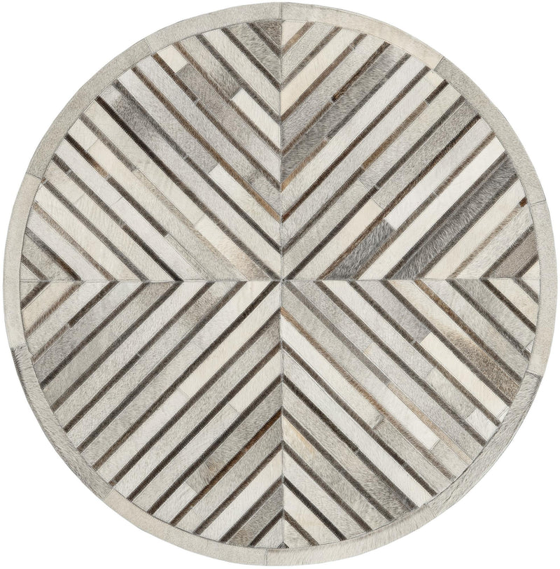 Savannah Hideaway Collection Area Rug - Serengeti Round Gray Ivory  lifestyle 25