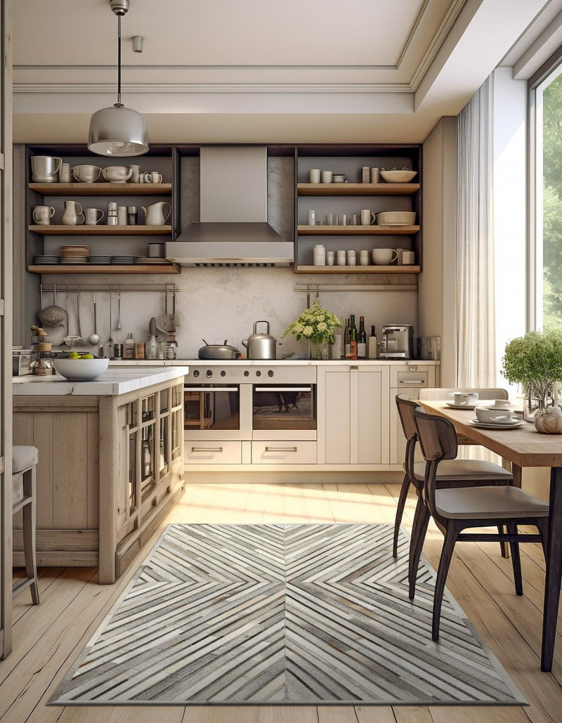 Savannah Hideaway Collection Area Rug - Serengeti Rectangle Gray Ivory  lifestyle 5
