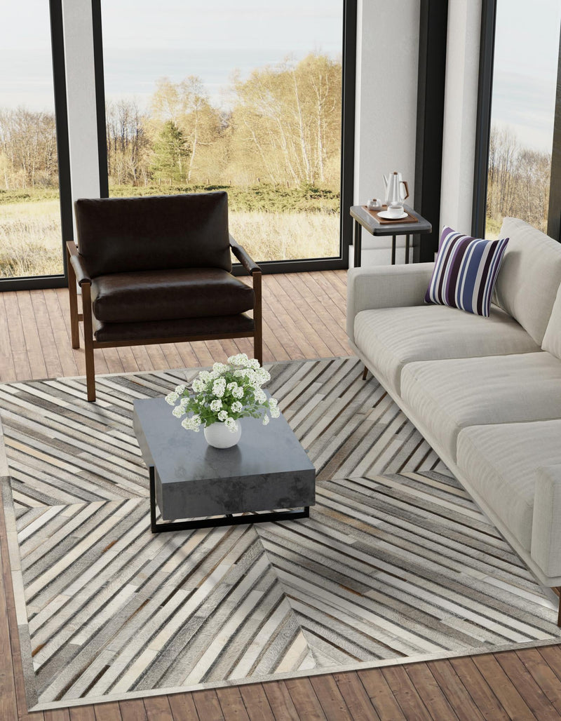 Savannah Hideaway Collection Area Rug - Serengeti Rectangle Gray Ivory  lifestyle 9