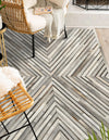 Savannah Hideaway Collection Area Rug - Serengeti Rectangle Gray Ivory  lifestyle 10