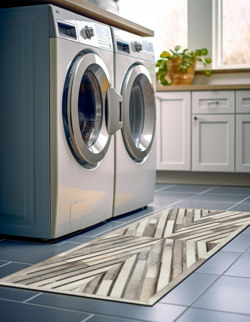 Savannah Hideaway Collection Area Rug - Serengeti Runner Gray Ivory  lifestyle 47