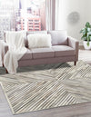 Savannah Hideaway Collection Area Rug - Serengeti Square Gray Ivory  lifestyle 29