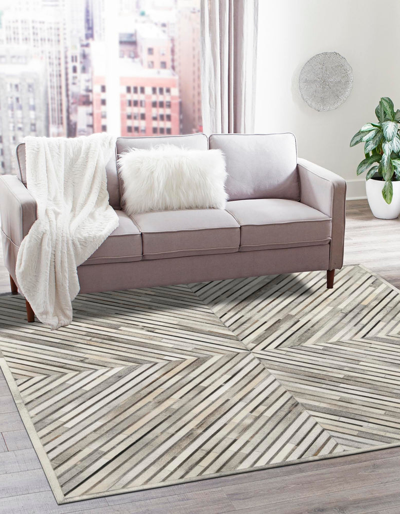 Savannah Hideaway Collection Area Rug - Serengeti Square Gray Ivory  lifestyle 29