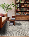 Savannah Hideaway Collection Area Rug - Serengeti Square Gray Ivory  lifestyle 32