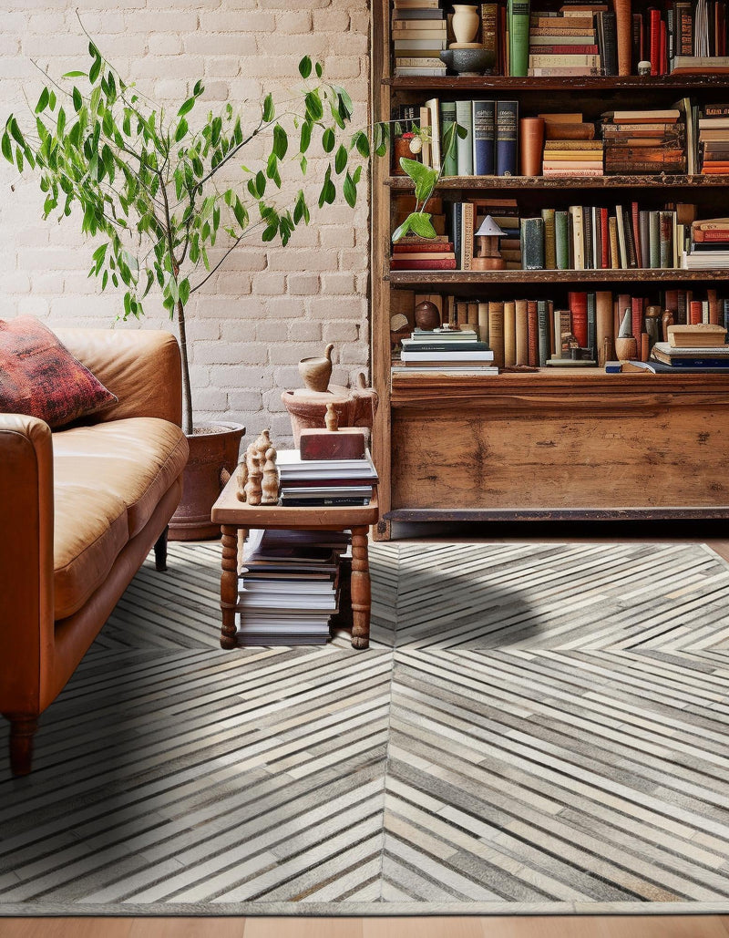 Savannah Hideaway Collection Area Rug - Serengeti Square Gray Ivory  lifestyle 32