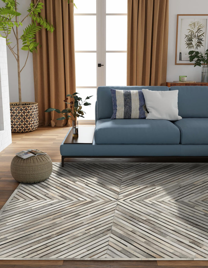 Savannah Hideaway Collection Area Rug - Serengeti Square Gray Ivory  lifestyle 38