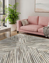 Savannah Hideaway Collection Area Rug - Serengeti Square Gray Ivory  lifestyle 40