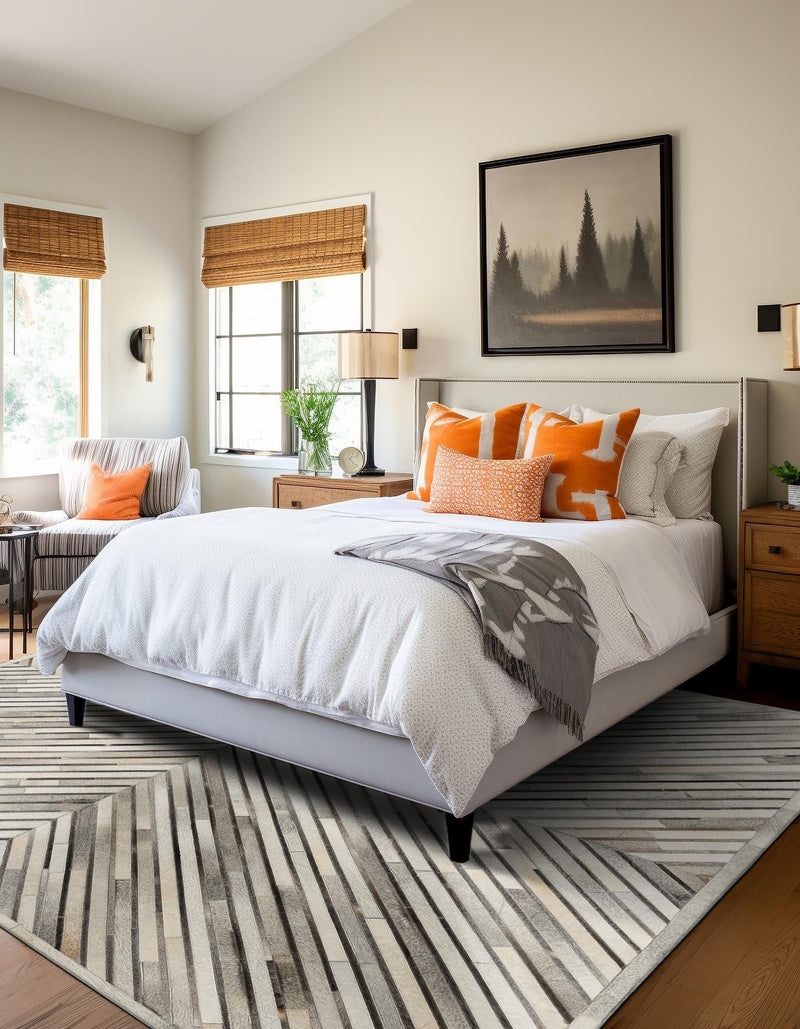 Savannah Hideaway Collection Area Rug - Serengeti Square Gray Ivory  lifestyle 42