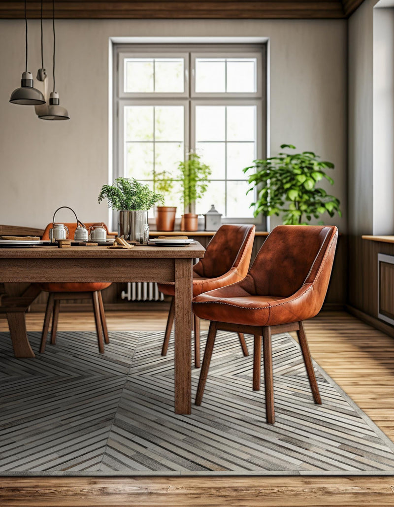Savannah Hideaway Collection Area Rug - Serengeti Square Gray Ivory  lifestyle 48