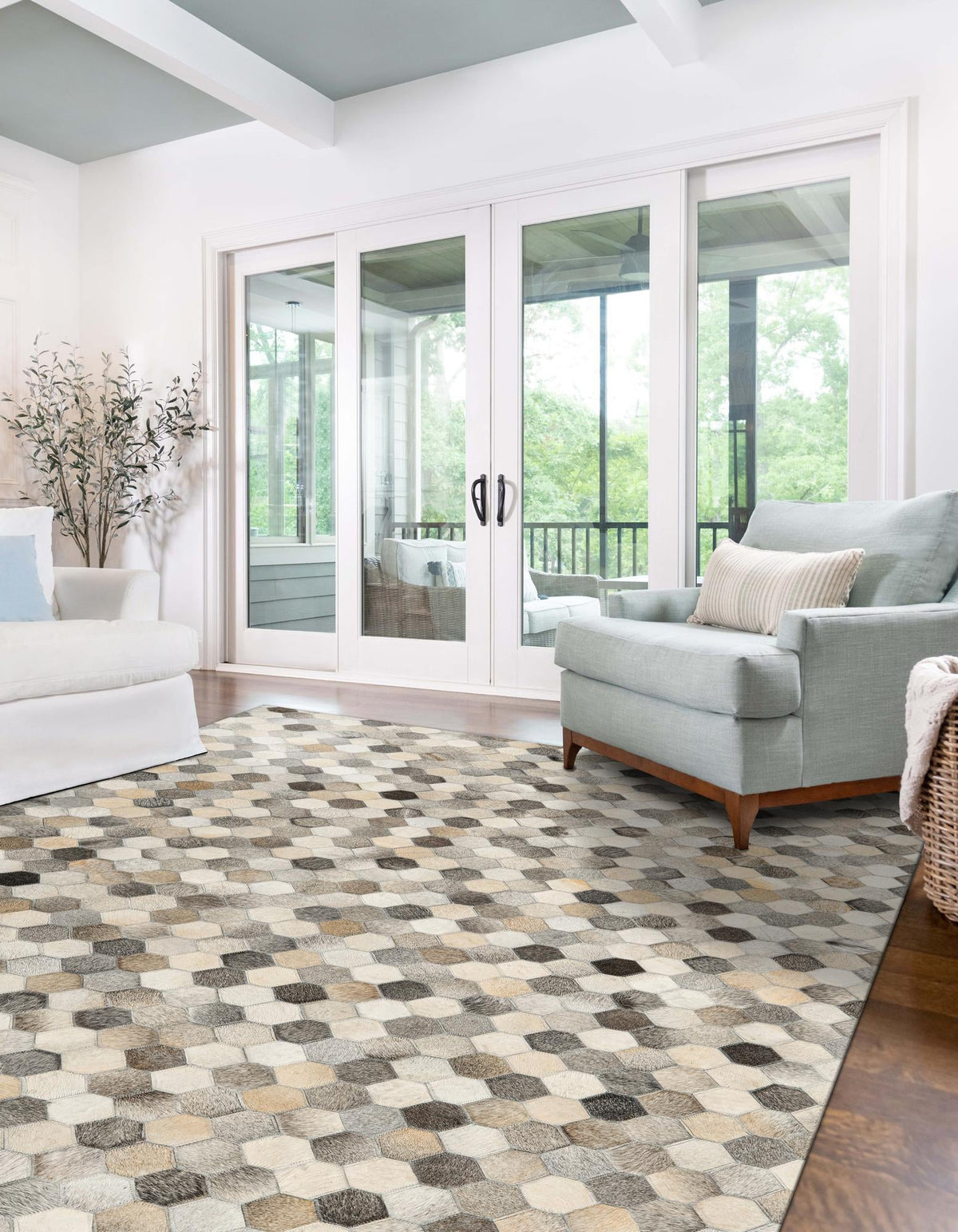 Savannah Hideaway Collection Area Rug - Savannah Rectangle Ivory Gray  lifestyle 2