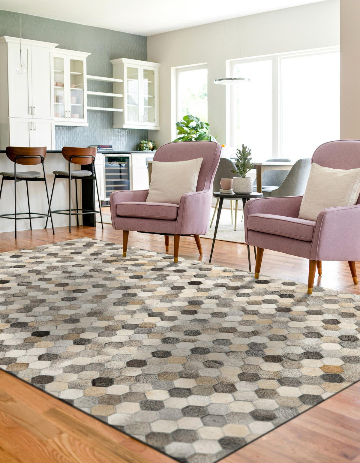 Savannah Hideaway Collection Area Rug - Savannah Rectangle Ivory Gray  lifestyle 8