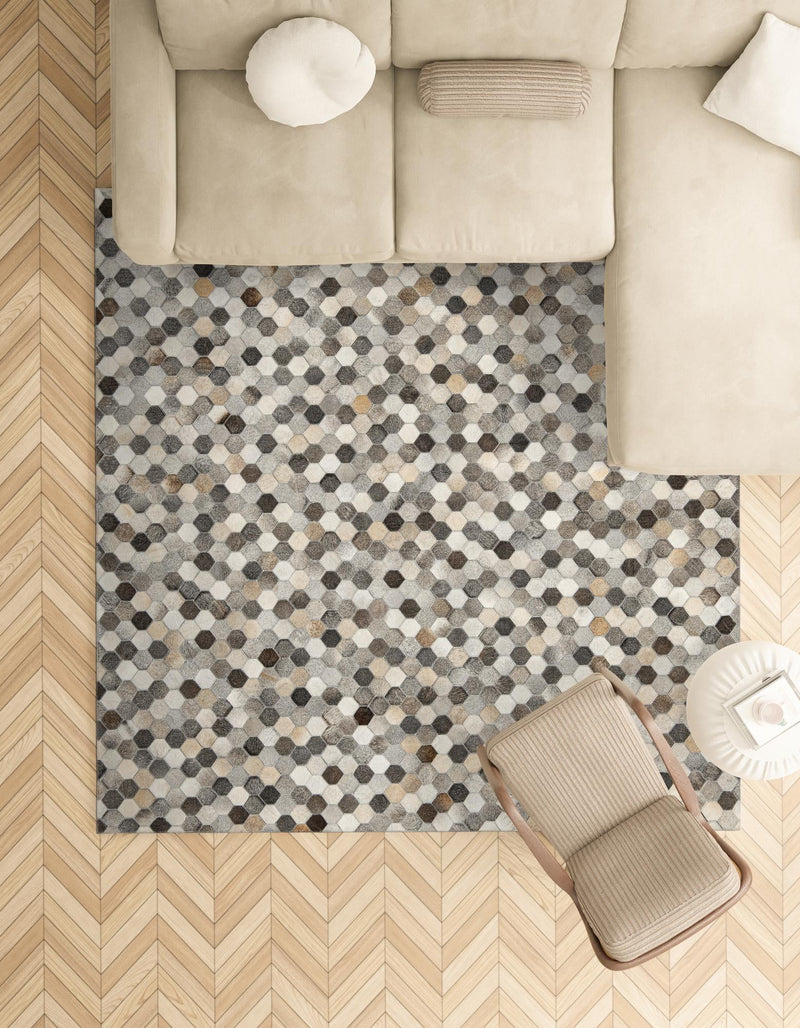 Savannah Hideaway Collection Area Rug - Savannah Square Ivory Gray  lifestyle 50