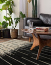 Savannah Hideaway Collection Area Rug - Savannah Rectangle Black White  lifestyle 11