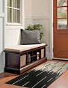 Savannah Hideaway Collection Area Rug - Savannah Runner Black White  lifestyle 43