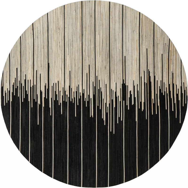 Savannah Hideaway Collection Area Rug - Savannah Round Black White  lifestyle 35