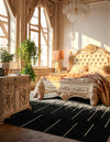 Savannah Hideaway Collection Area Rug - Savannah Square Black White  lifestyle 32