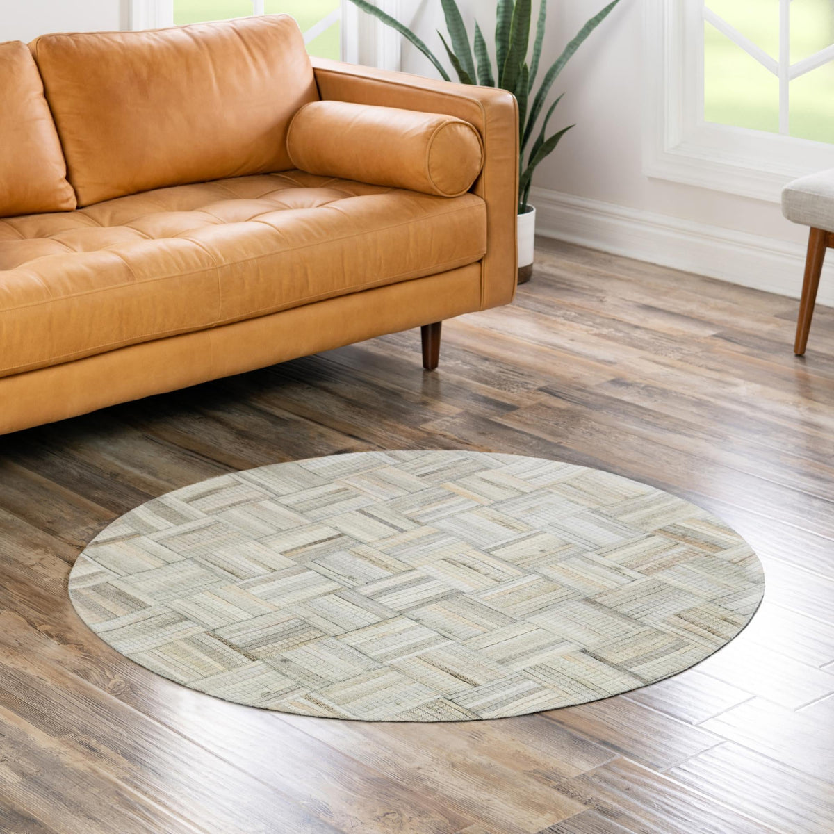 Savannah Hideaway Collection Area Rug - Savannah Round Light Brown Ivory  lifestyle 80
