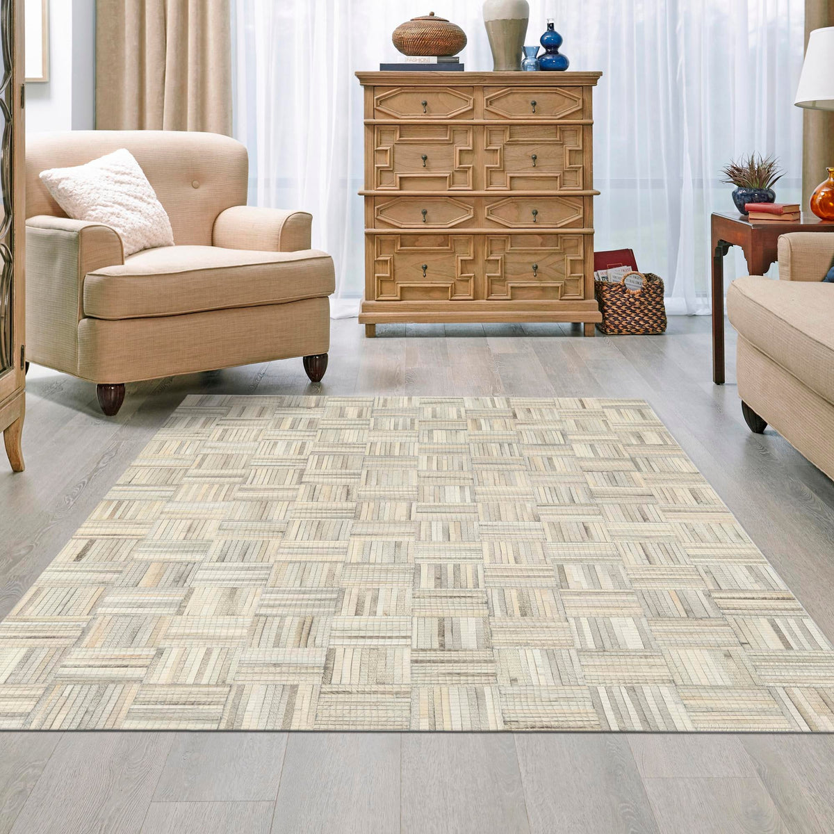Savannah Hideaway Collection Area Rug - Savannah Rectangle Light Brown Ivory  lifestyle 23