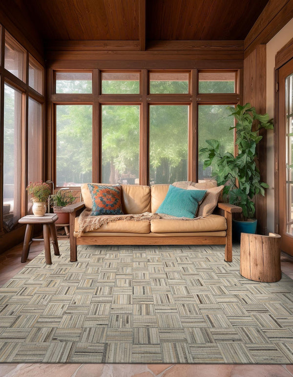 Savannah Hideaway Collection Area Rug - Savannah Square Light Brown Ivory  lifestyle 38