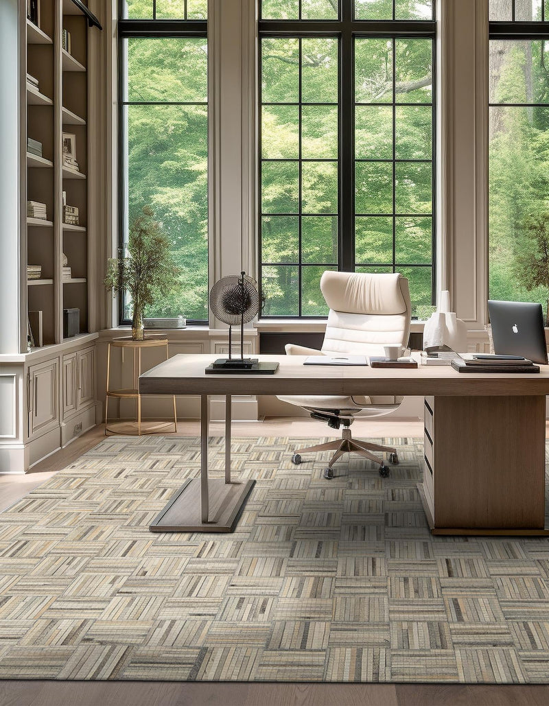 Savannah Hideaway Collection Area Rug - Savannah Square Light Brown Ivory  lifestyle 44