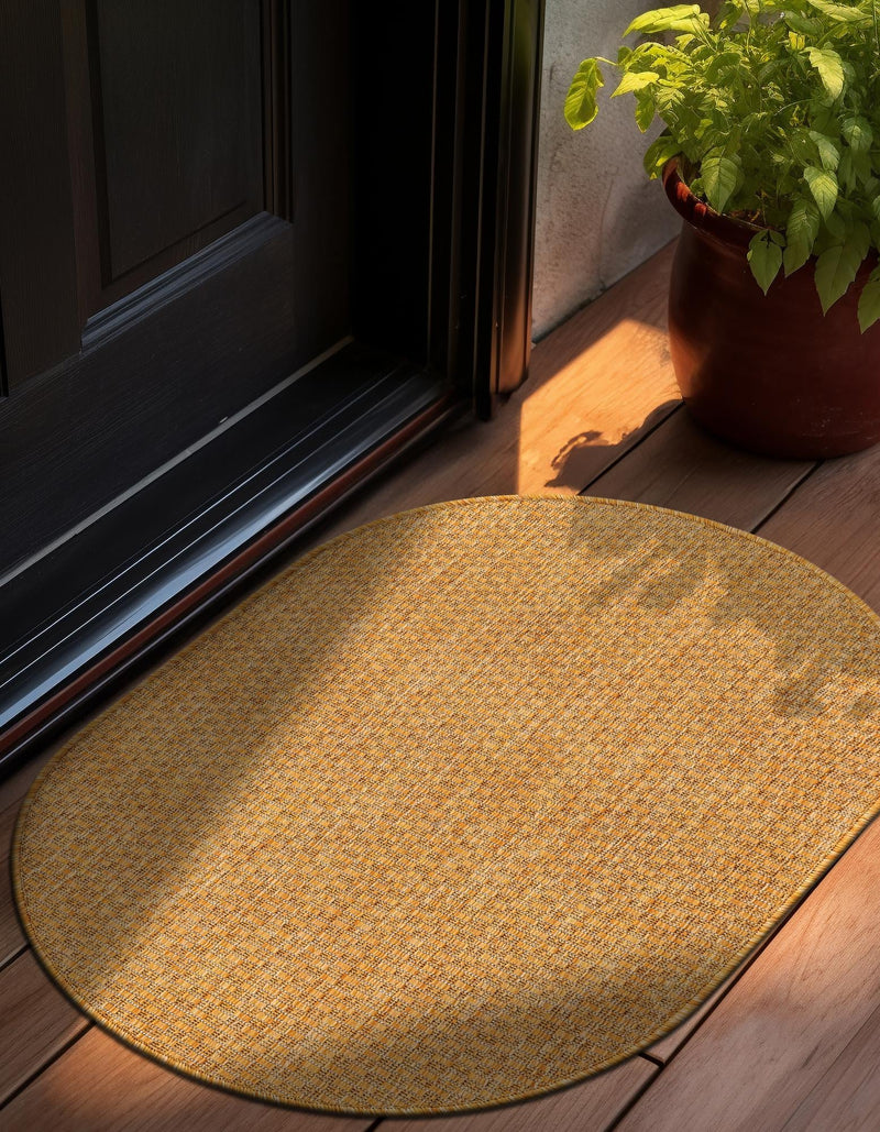 Patio Perfection Collection Area Rug - Veranda (Corn Harvest Yellow) Oval Corn Harvest Yellow  lifestyle 0