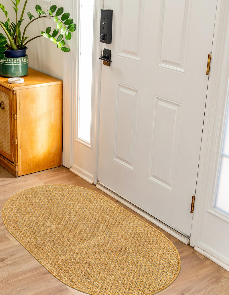 Patio Perfection Collection Area Rug - Veranda (Corn Harvest Yellow) Oval Corn Harvest Yellow  lifestyle 2
