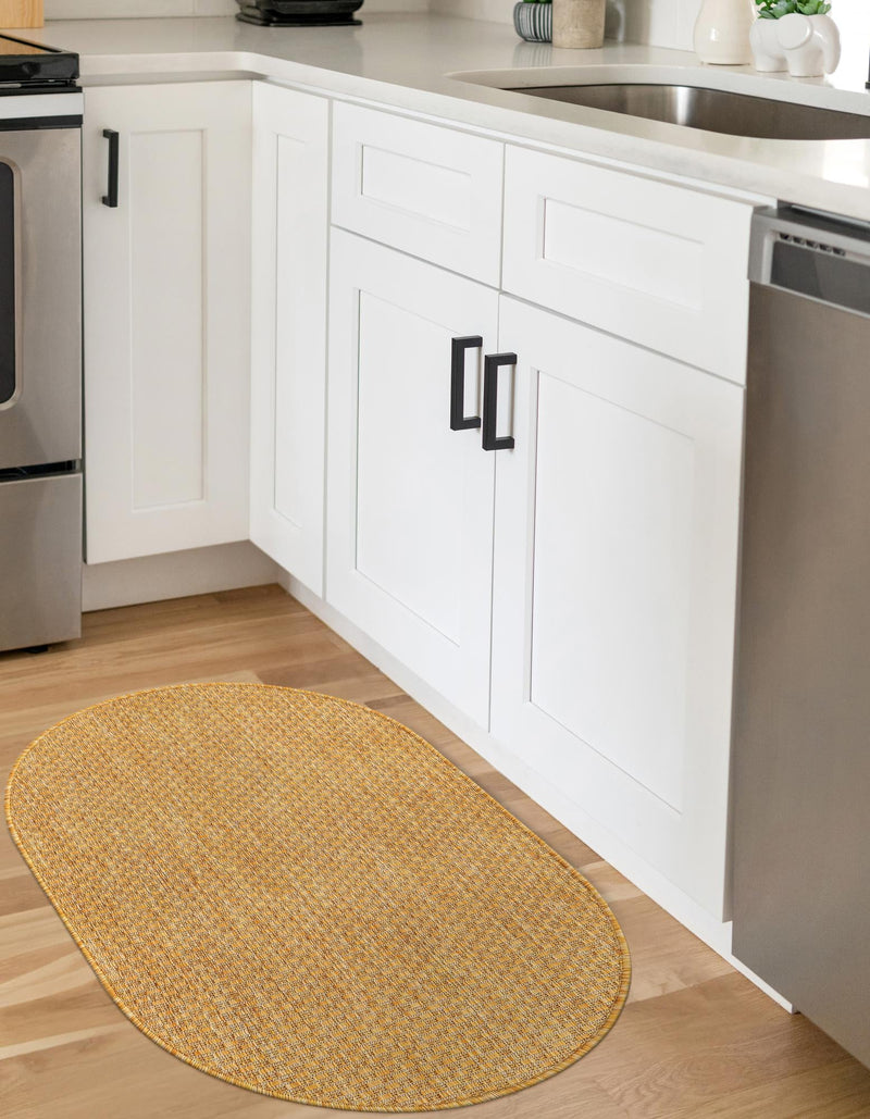 Patio Perfection Collection Area Rug - Veranda (Corn Harvest Yellow) Oval Corn Harvest Yellow  lifestyle 4