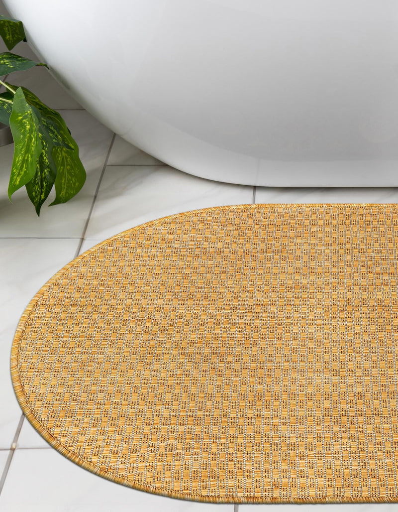 Patio Perfection Collection Area Rug - Veranda (Corn Harvest Yellow) Oval Corn Harvest Yellow  lifestyle 6