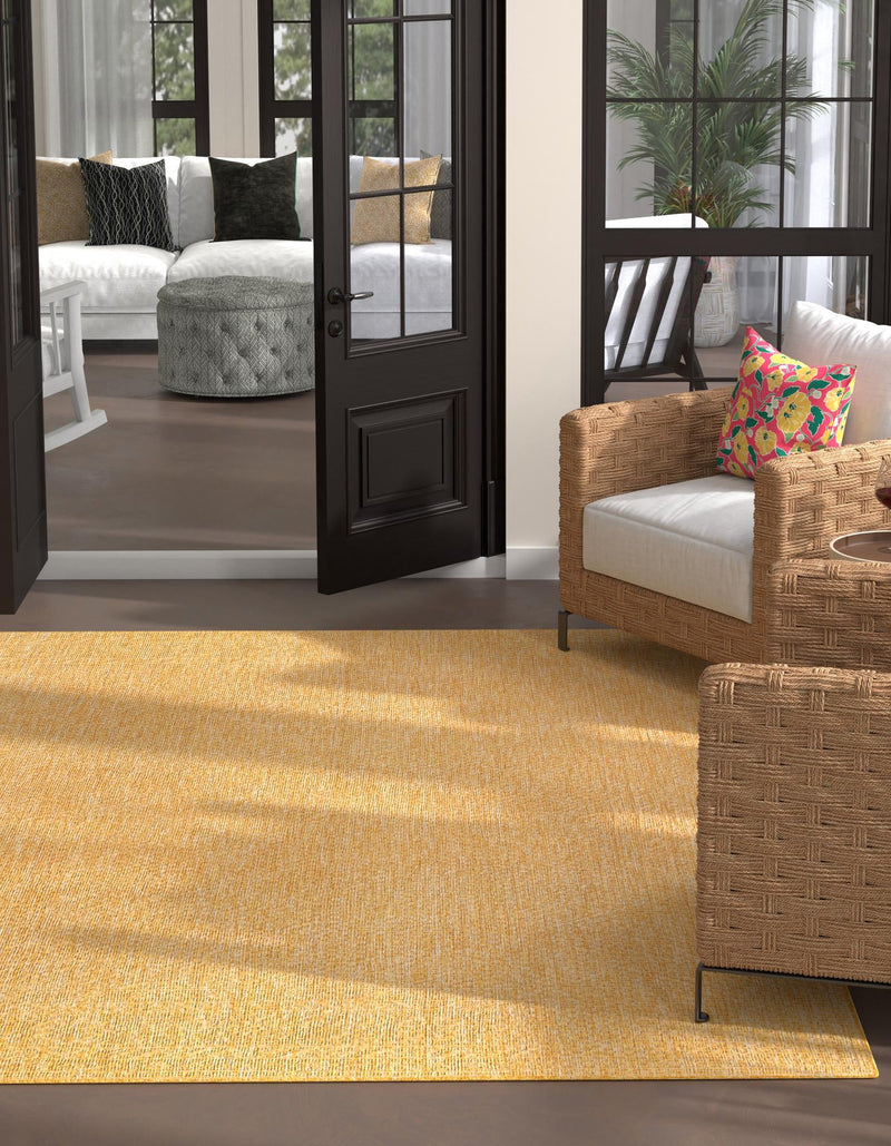 Patio Perfection Collection Area Rug - Veranda (Corn Harvest Yellow) Square Corn Harvest Yellow  lifestyle 2