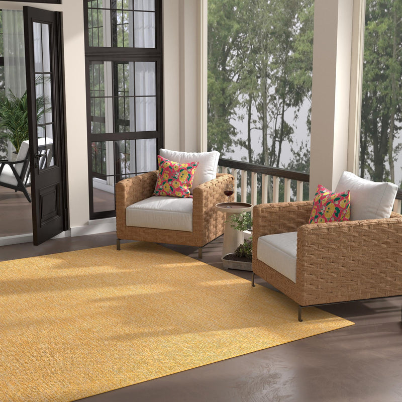 Patio Perfection Collection Area Rug - Veranda (Corn Harvest Yellow) Square Corn Harvest Yellow  lifestyle 13