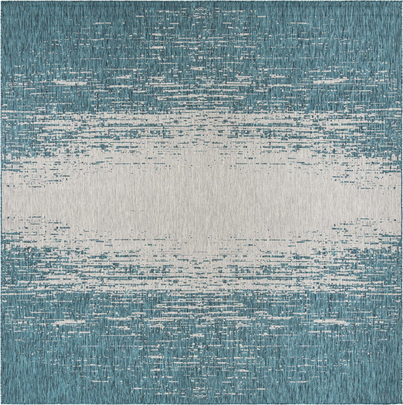Urban Terrace Collection Area Rug -  Vanderbilt Square Teal  lifestyle 118
