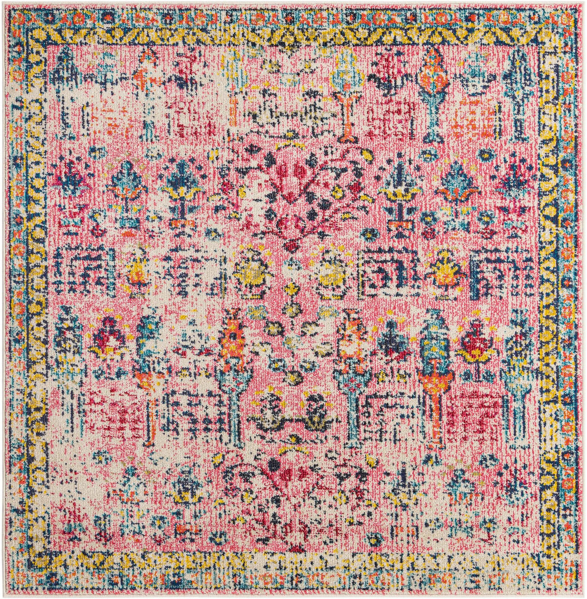 Sierra Collection Area Rug -  Shasta Square Pink  lifestyle 36