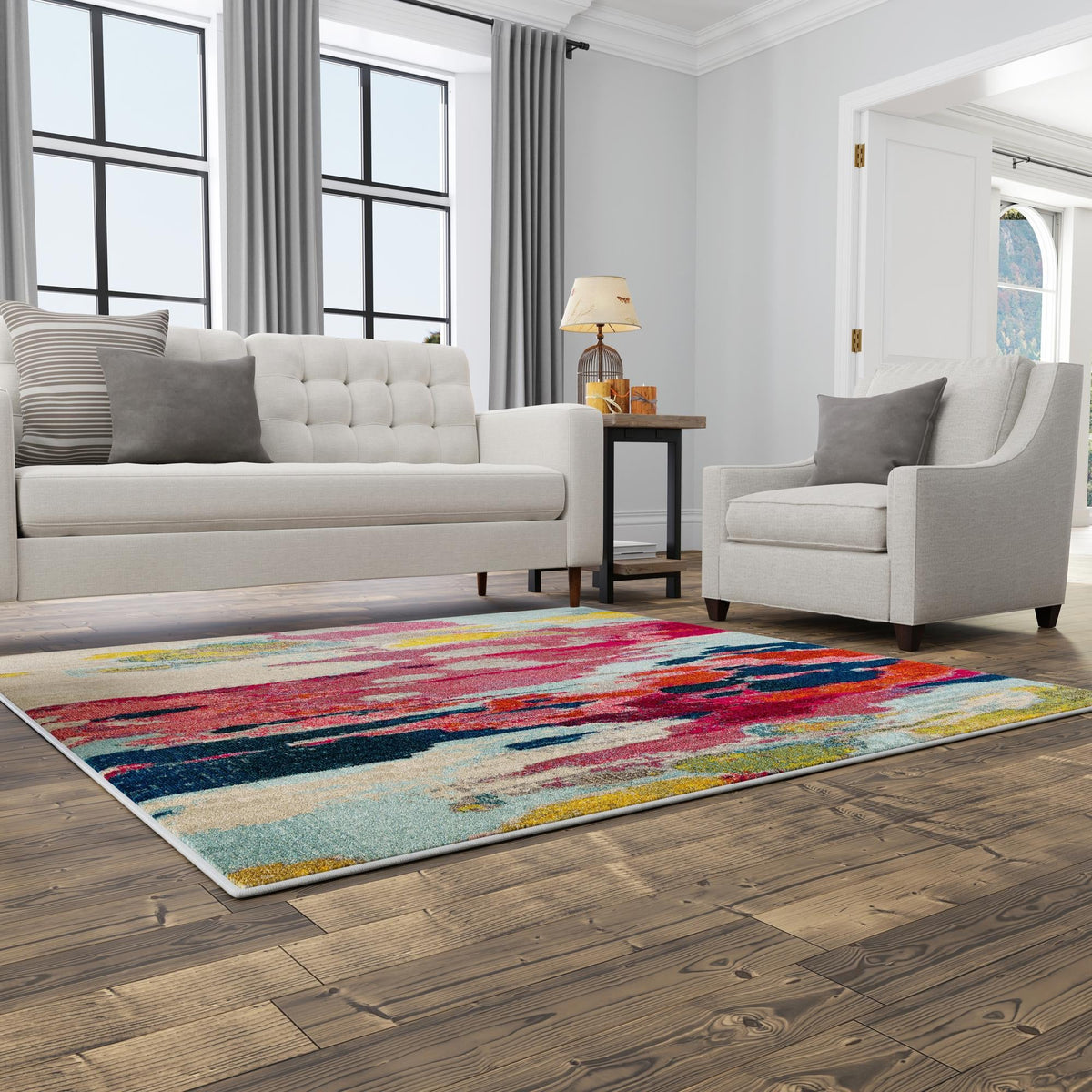 Marrakesh Elegance Collection Area Rug -  Skhirat Square Pink  lifestyle 107