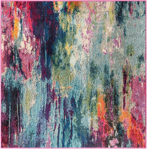 Chromatic Oasis Collection Area Rug -  Oasis Square Multi  lifestyle 22