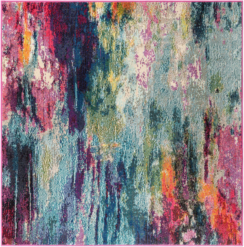 Chromatic Oasis Collection Area Rug -  Oasis Square Multi  lifestyle 22
