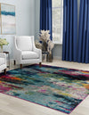 Chromatic Oasis Collection Area Rug -  Oasis Square Multi  lifestyle 27