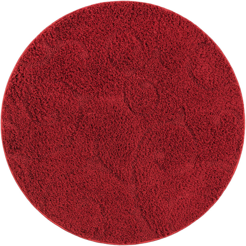 Botanical Bliss Shag Collection Area Rug - Blossomdale Round Red  lifestyle 49